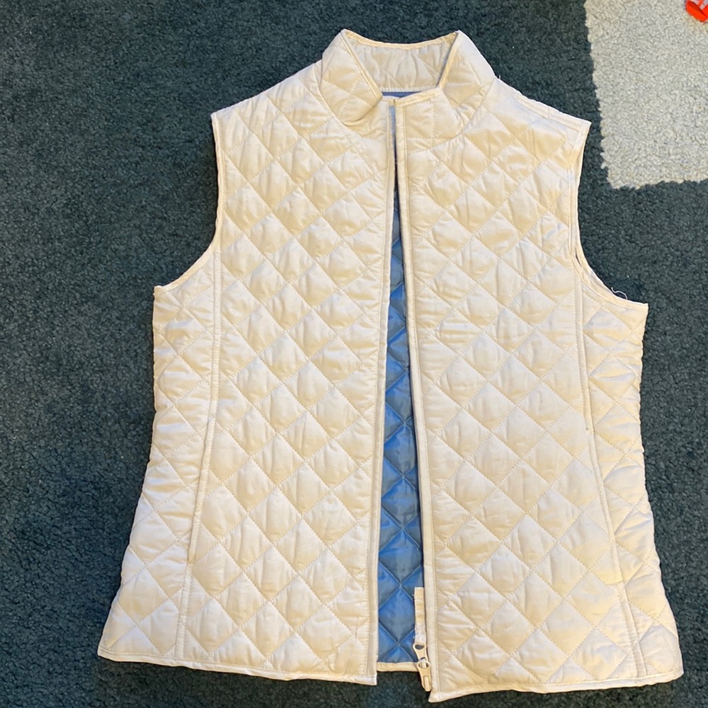White quilted vest